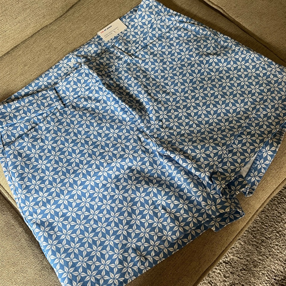 Blue Patterned Ladies Shorts